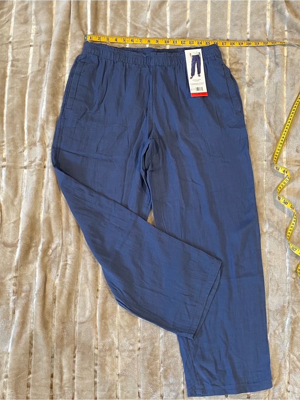 Coldwater Creek Deep Blue Elastic-Waist Gauze Pull on Pant 30” inseam